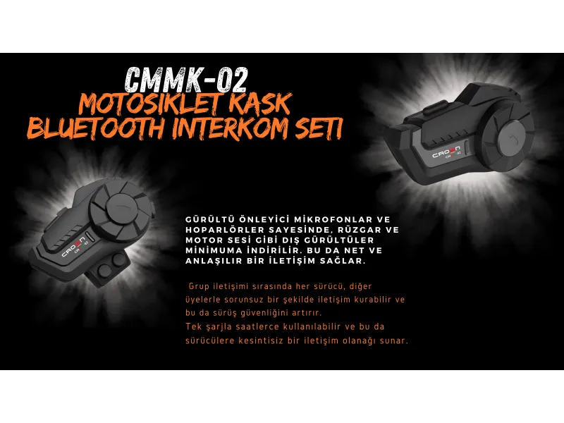cmmk-02 Motosiklet Kask Bluetooth interkom Seti